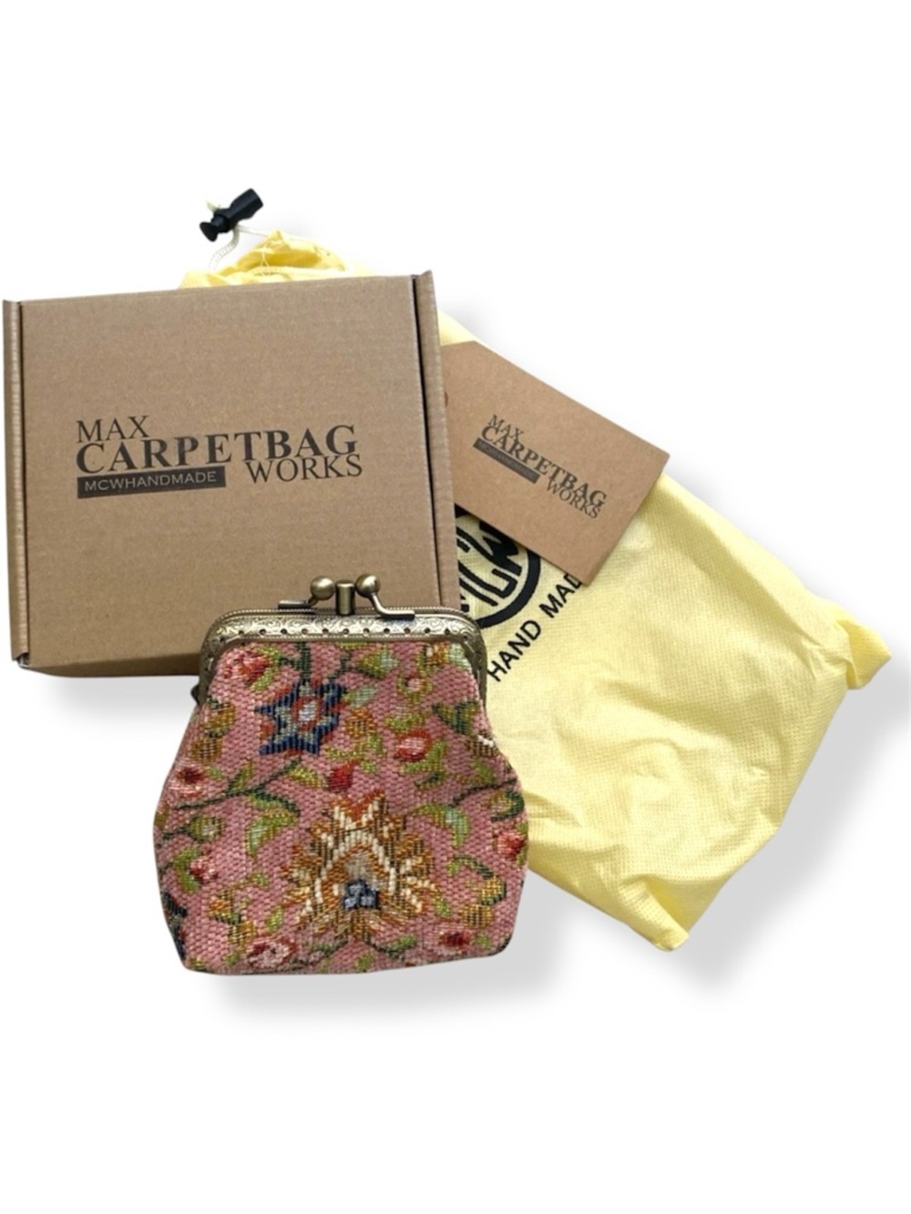 Max Carpet Bag Tapestry Needlework Kisslock Card Coin Wallet Purse